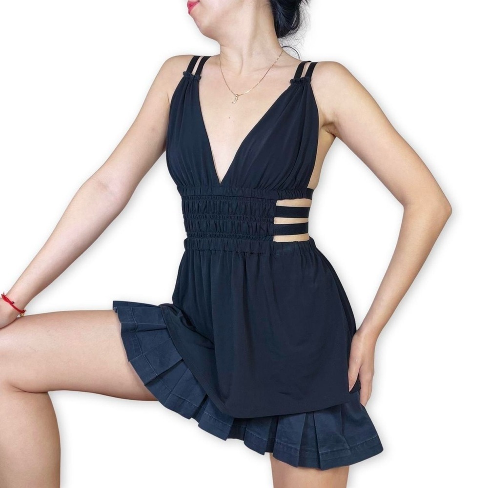 Express | Strappy Cutout Aline Top in Black Size S Small